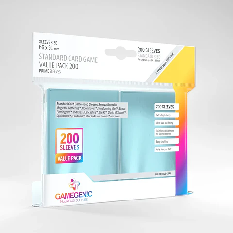 Protectores Gamegenic - Prime pack económico Transparente 66 x 91 mm (x200) 