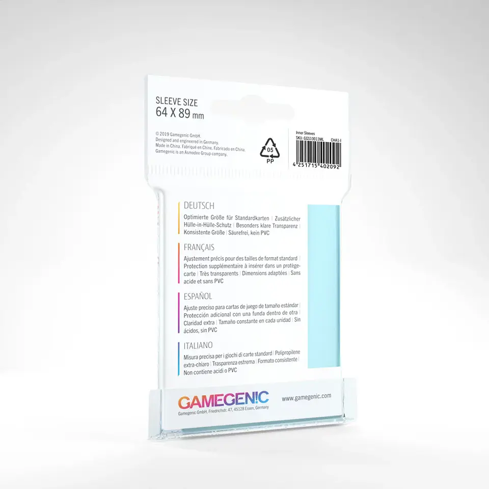 Protectores Gamegenic INNER Sleeves - Clear (x100) 2