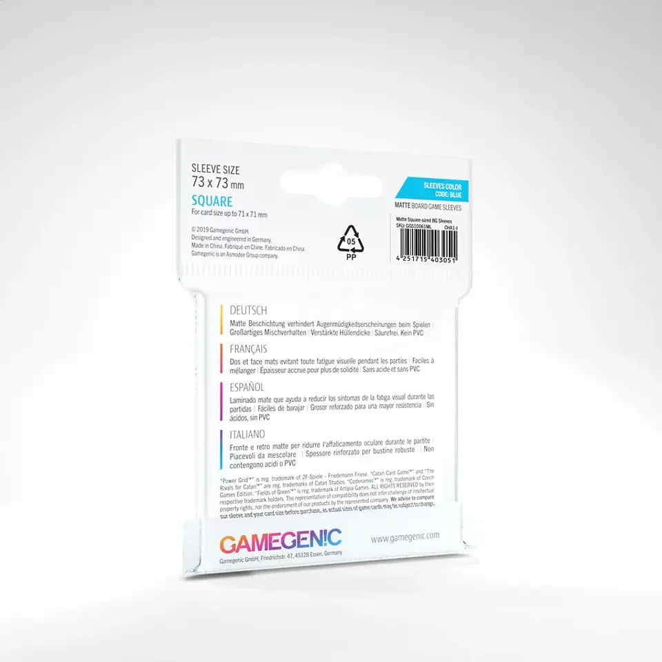 Protectores Gamegenic Square - Transparente Matte 73x73mm (x50) 2