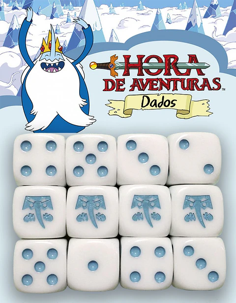 Dados Hora de Aventuras: Rey Hielo (12 dados de 6 lados) 