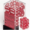 Set de 12 dados (6 lados) Opaque Rojo-Blanco 1