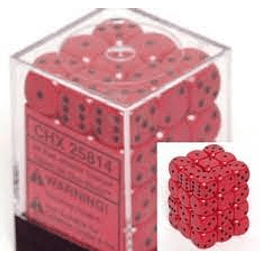 Set de 36 dados de 12mm (6 lados) Opaque Rojo-Negro