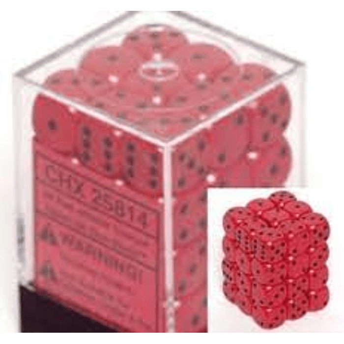 Set de 36 dados de 12mm (6 lados) Opaque Rojo-Negro