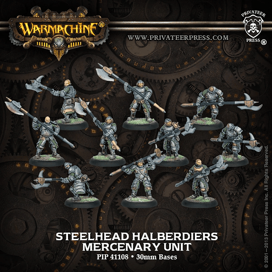 Warmachine: Mercenaries Unit - Steelhead Halberdiers (Metal)