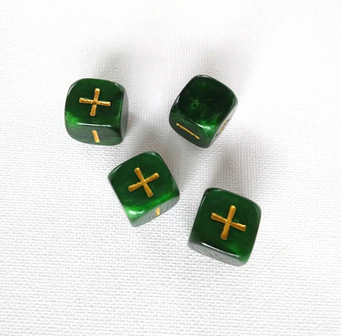 Set de 4 dados Fate/Fudge - Verde 