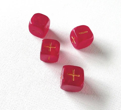 Set de 4 dados Fate/Fudge - Rojo 