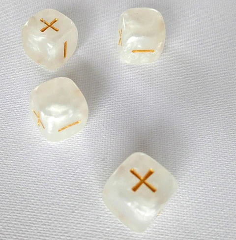 Set de 4 dados Fate/Fudge - Marfil 