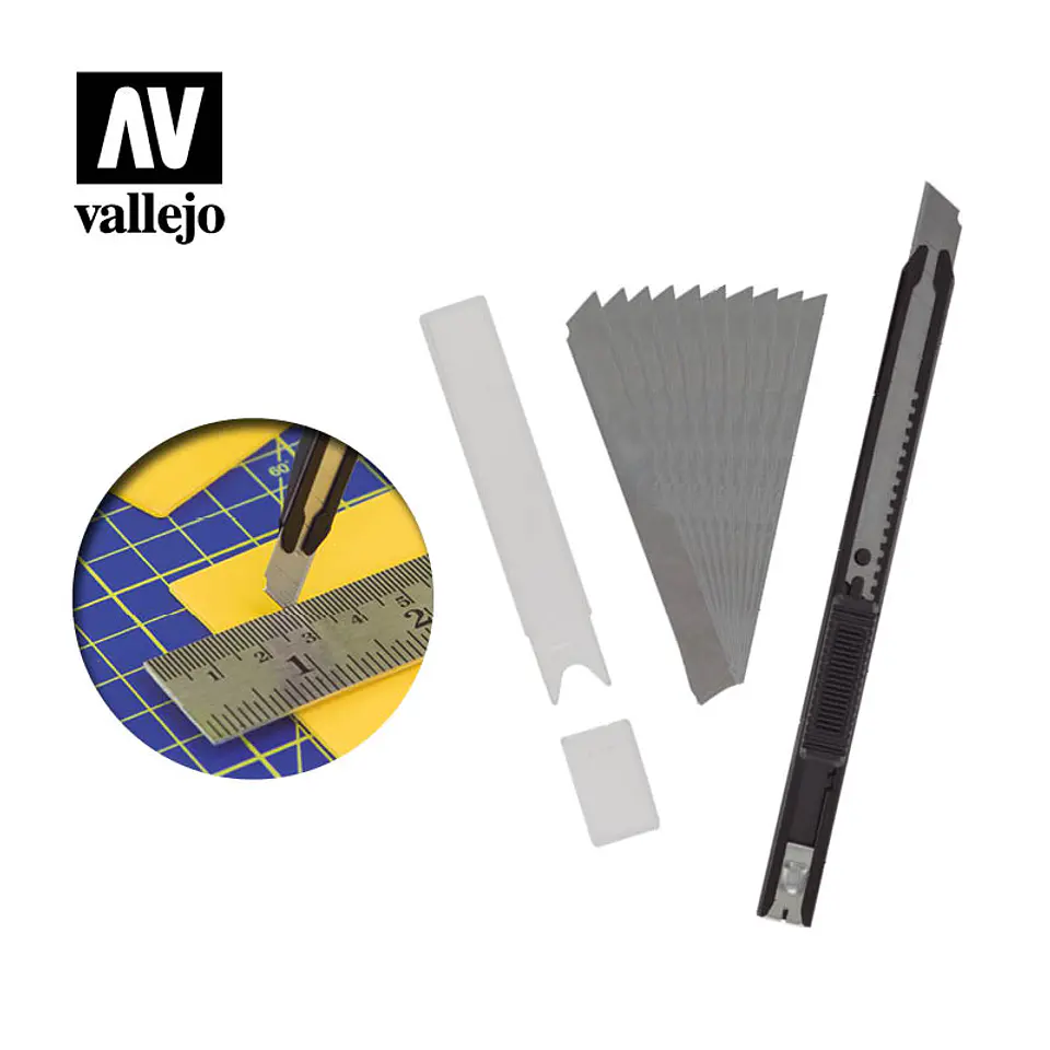 Cúter Ligero + 10 cuchillas - Slim Snap-Off Knife  1