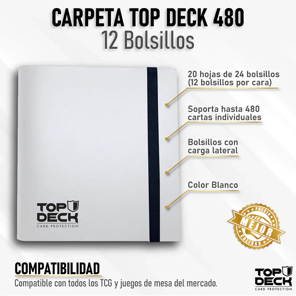 Carpeta Top Deck 12 Bolsillos - Blanca  1