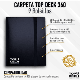 Carpeta Top Deck 9 Bolsillos - Negra 
