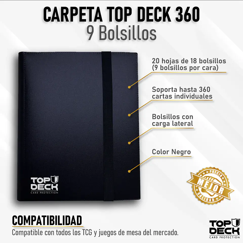 Carpeta Top Deck 9 Bolsillos - Negra  1