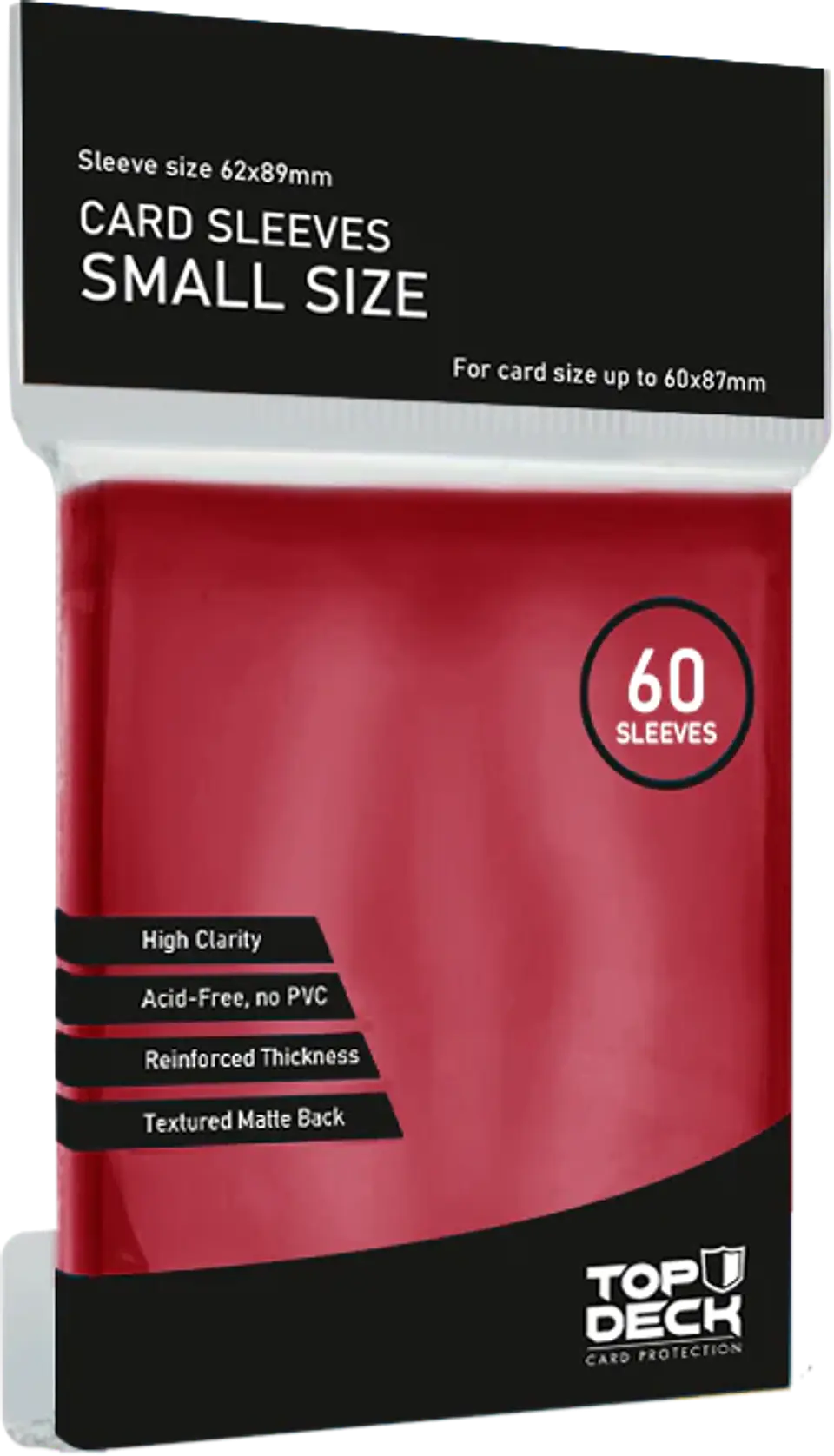 Protector Top Deck Small Rojo - 62x89mm 60un 1