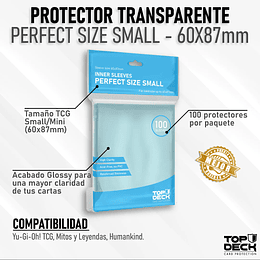 Protector Top Deck Perfect Size Transparente Small - 60x87mm 