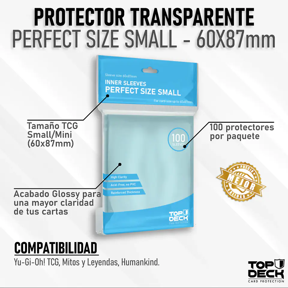 Protector Top Deck Perfect Size Transparente Small - 60x87mm  1