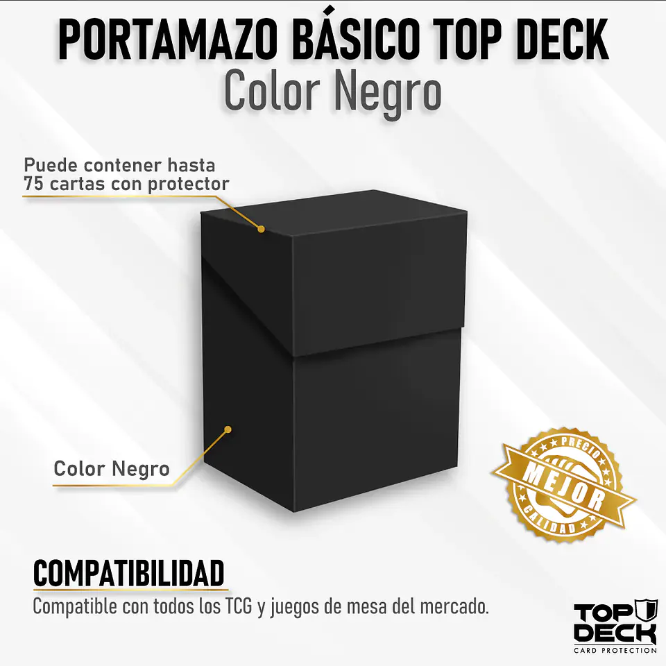 Porta Mazo Top Deck Básico Negro 75+ Cartas  1