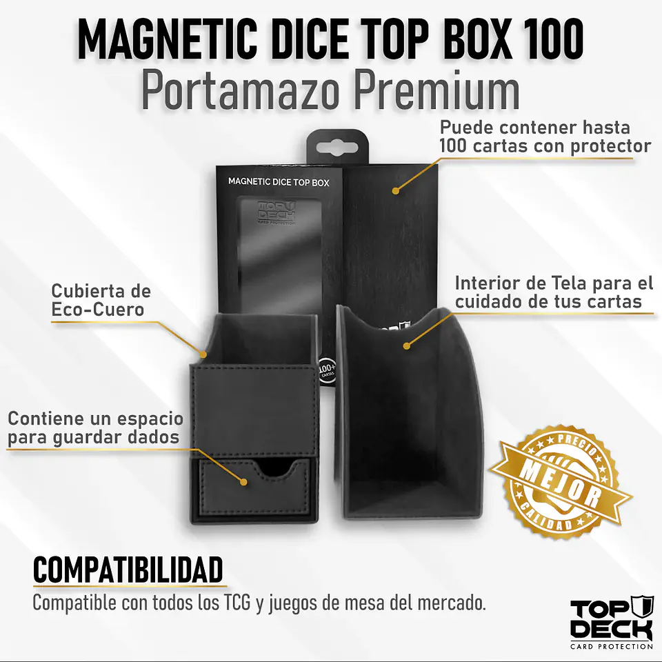 Porta Mazo Top Deck Magnetic Dice Top Box 100 1