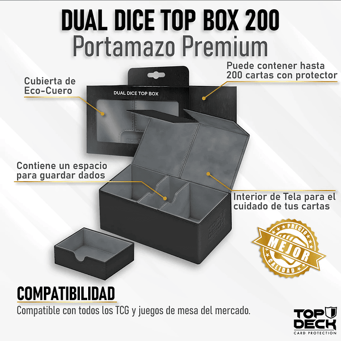 Porta Mazo Dual Dice Top Box Negro 200