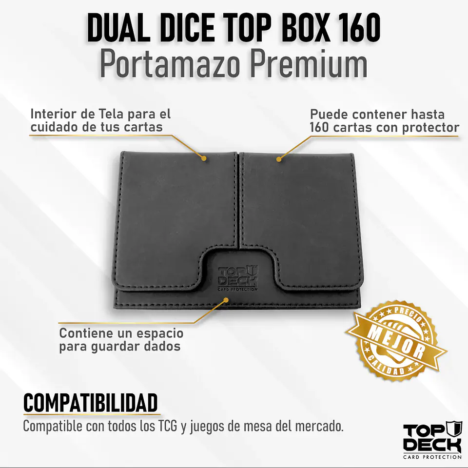 Porta Mazo Top Deck Dual Dice Top Box Negro 160+ 1