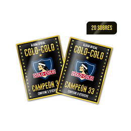 20 sobres Álbum Colo-Colo Campeón 33 