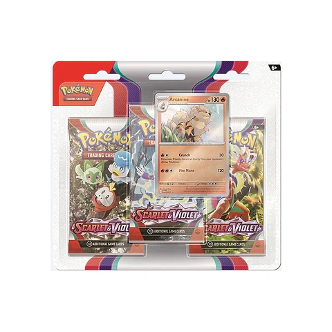 Scarlet & Violet: 3-pack Blister - Arcanine (Inglés) 