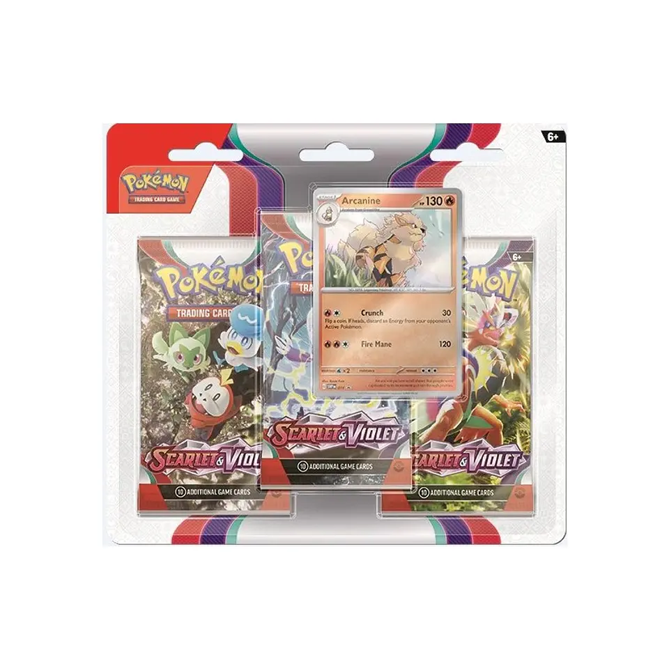 Scarlet & Violet: 3-pack Blister - Arcanine (Inglés)  1