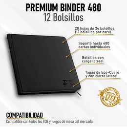 Carpeta Top Deck Premium Binder Negra 12 Bolsillos (480)