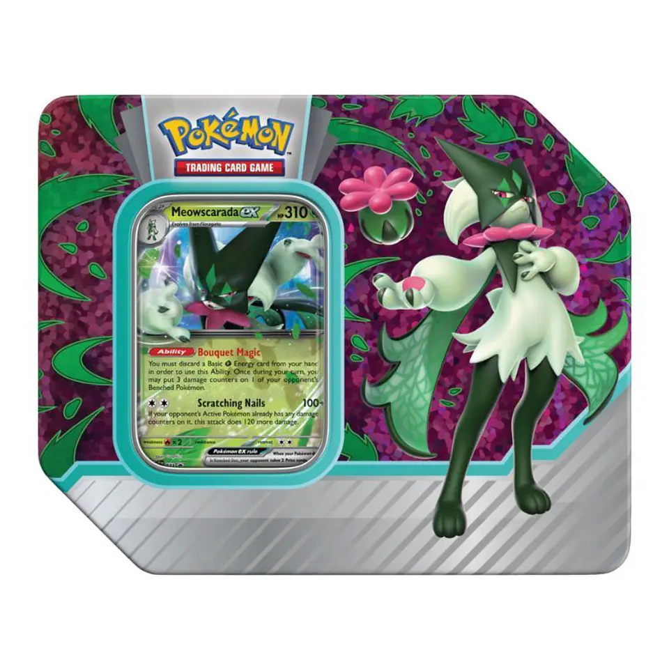 Pokemon TCG: Paldea Partners Tin - Meowscarada Ex (Inglés)  1