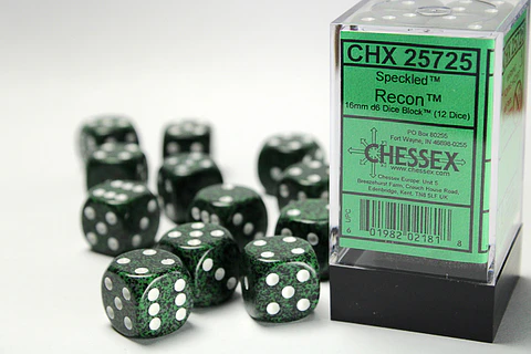 Set de 12 dados (6 lados) Speckled: Recon 