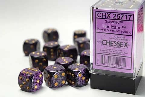 Set de 12 dados (6 lados) Speckled: Hurricane 