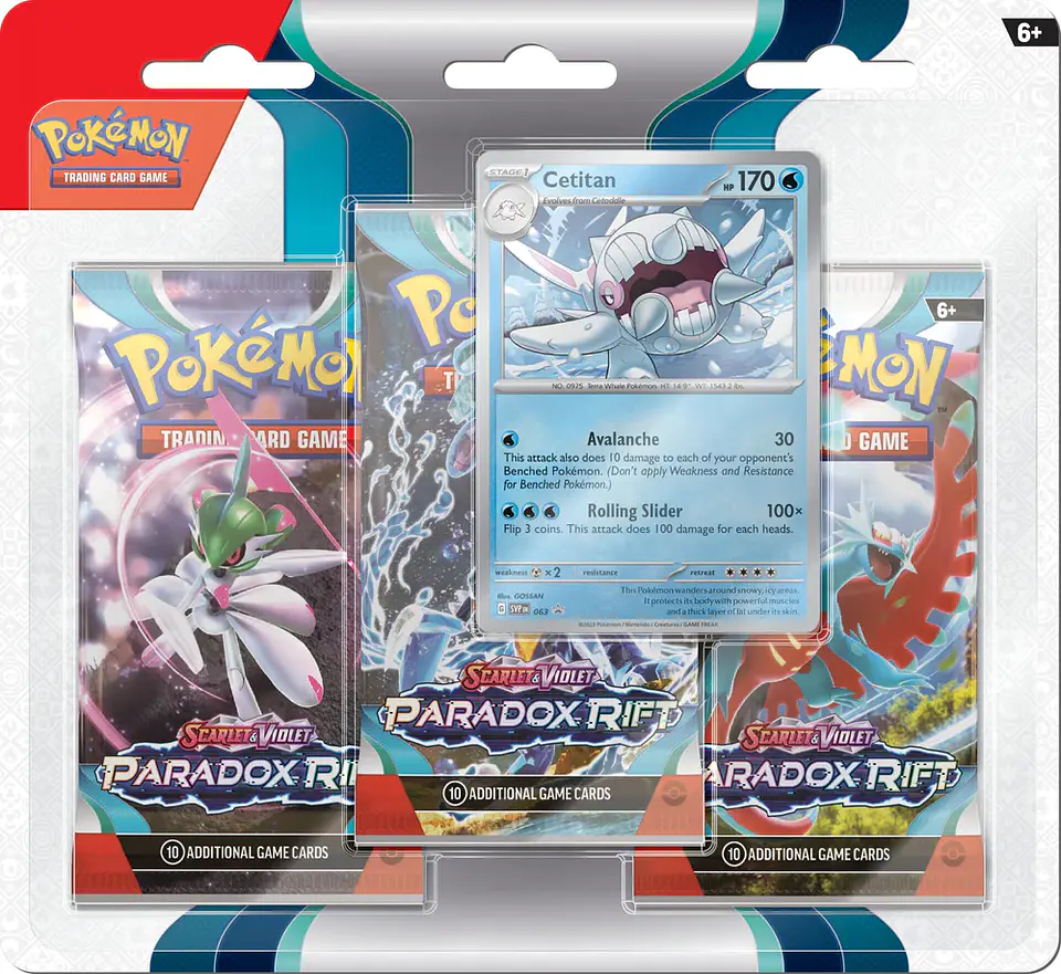 Scarlet & Violet: Paradox Rift - 3 Pack Blister (Cetitan)(Inglés)  1