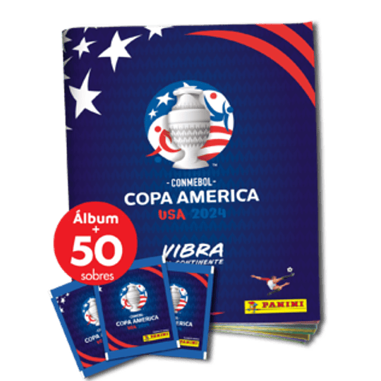 Álbum Copa America USA 2024 + 50 sobres