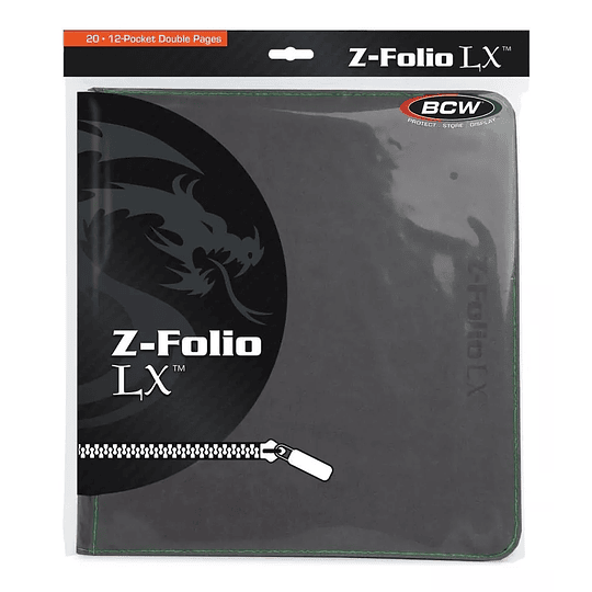 Carpeta BCW - Z-Folio 12 Bolsillos LX de Cuero - Gris