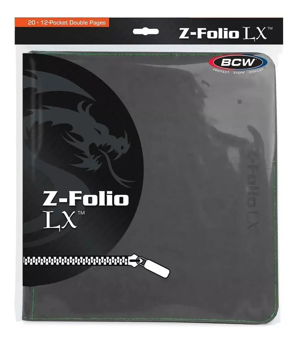 Carpeta BCW - Z-Folio 12 Bolsillos LX de Cuero - Gris 2