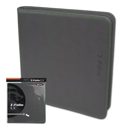 Carpeta BCW - Z-Folio 12 Bolsillos LX de Cuero - Gris