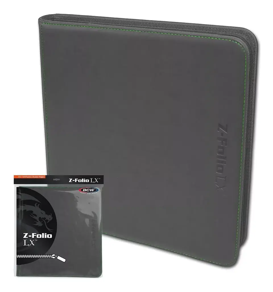 Carpeta BCW - Z-Folio 12 Bolsillos LX de Cuero - Gris 1