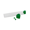 Tubo Porta Playmat BCW: Transparente tapa Verde + 2 Dados 