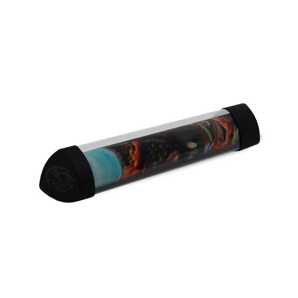 Tubo Porta Playmat BCW: Transparente tapa Negro + 2 Dados  3