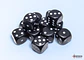 Set de 12 dados (6 lados) Opaque Negro-Blanco - Thumbnail 2