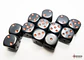 Set de 12 dados (6 lados) Opaque Gris-Cobre - thumbnail 2