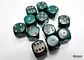 Set de 12 dados (6 lados) Opaque Verde Oscuro-Dorado - Thumbnail 2