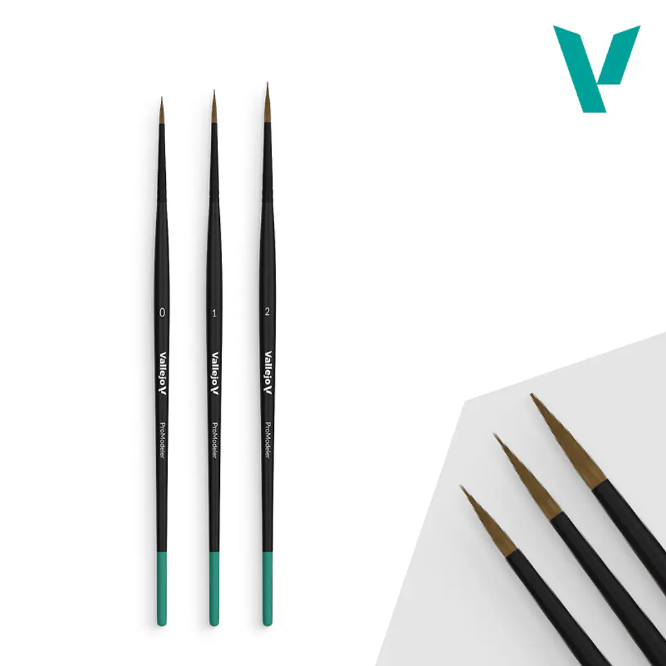 Set de Pinceles Vallejo Pelo Natural: Design Set Sizes 0-1-2  2