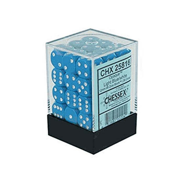 Set de 36 dados de 12mm (6 lados) Opaque Celeste-Blanco