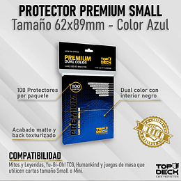 Protector Top Deck Premium Dual Small - Azul 100un 