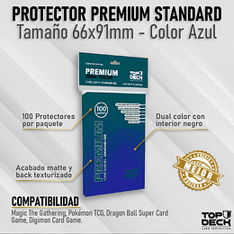Protector Top Deck Premium Dual Standard - Azul 100un 