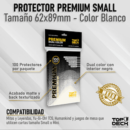 Protector Top Deck Premium Dual Small - Blanco 100un 