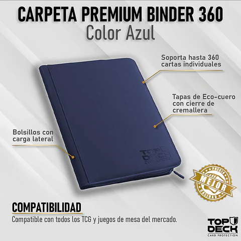 Carpeta Top Deck Premium Binder Azul 9 Bolsillos (360) 