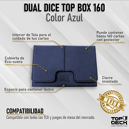 Porta Mazo Top Deck Dual Dice Top Box Azul 160+ 