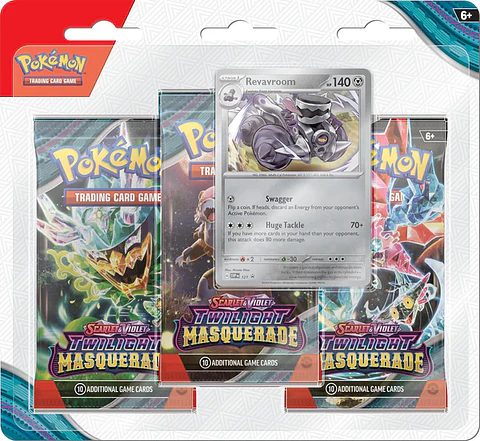 Escarlata & Purpura Mascarada Crepuscular - Pokémon Revavroom - 3 Pack Blister (Español) 