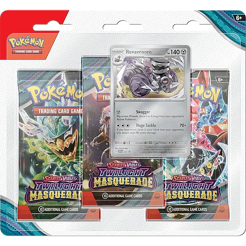Scarlet & Violet Twilight Masquerade - Pokémon Revavroom - 3 Pack Blister (Ingles) 