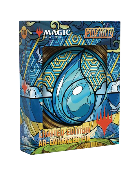 Pin: MTG Stained Glass - Island, Limited Edition AR Pin 